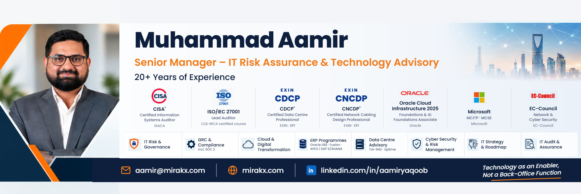 Muhammad Aamir, CISA: certifications and expertise