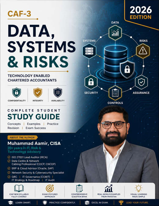 CAF-3 Data, Systems & Risks: Complete Student Study Guide (2026 Edition) by Muhammad Aamir, book cover