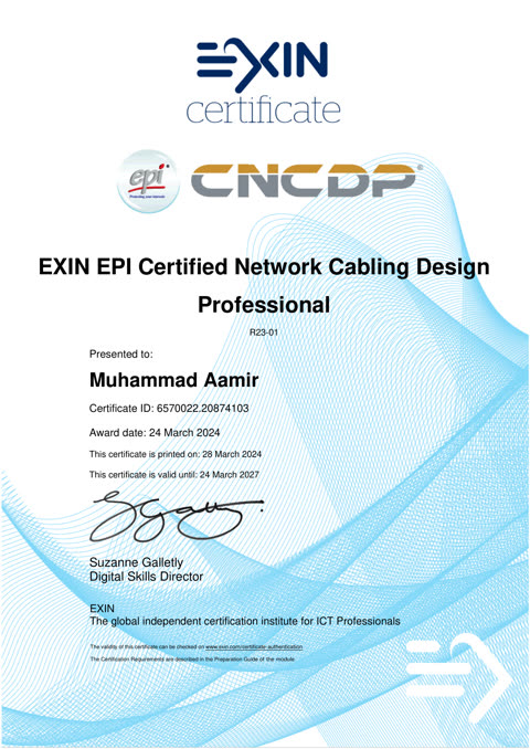 EXIN EPI CNCDP certificate